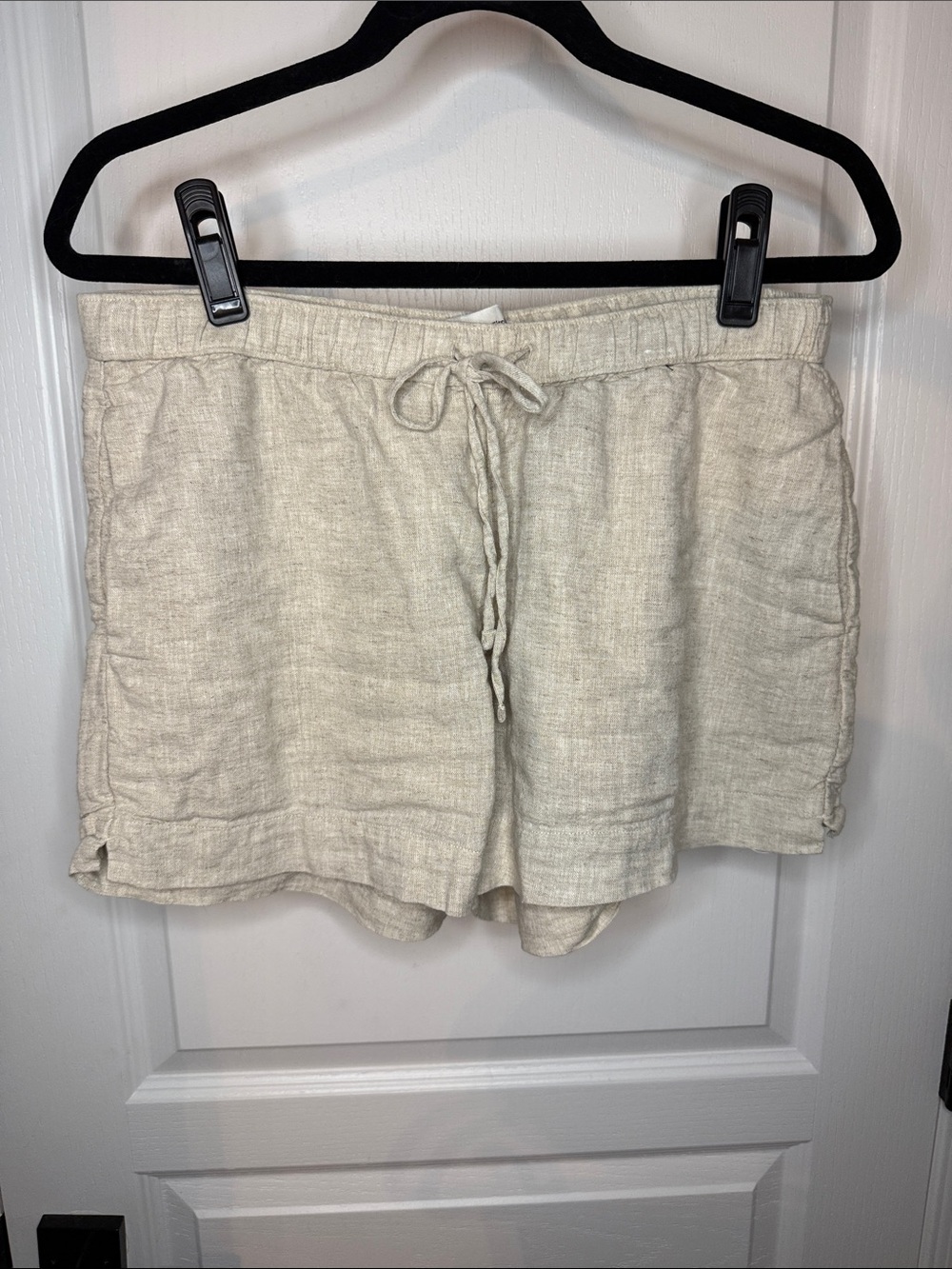 Abercrombie & Fitch Natural Beige Linen-Blend Drawstring Bermudas - Picture 2 of 7